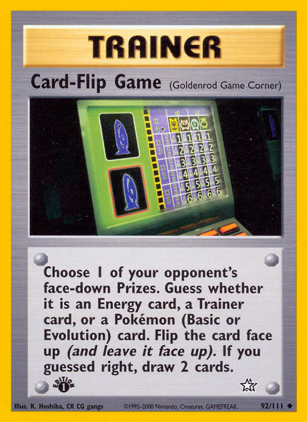 Card-Flip Game (Unlimited) Pokemon card (92/111, Neo Genesis)