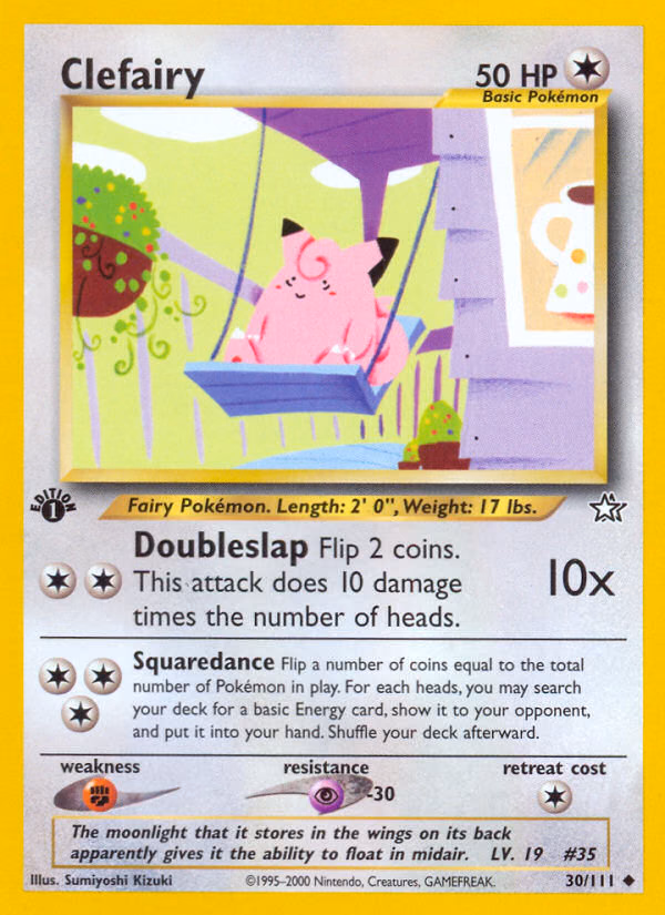 Clefairy (1st Edition) Pokemon card (30/111, Neo Genesis)