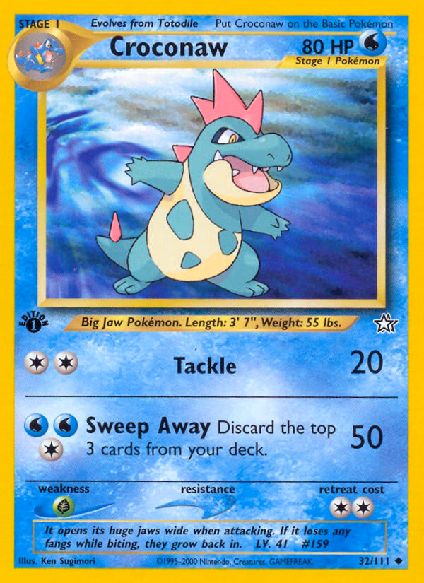 Croconaw (Unlimited) Pokemon card (32/111, Neo Genesis)