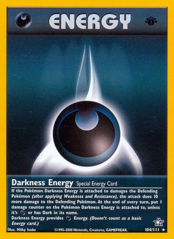 Darkness Energy (1st Edition) Pokemon card (104/111, Neo Genesis)