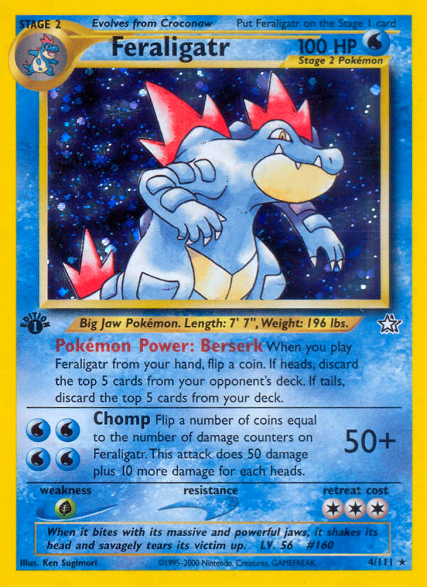 Feraligatr (Unlimited) Pokemon card (4/111, Neo Genesis)