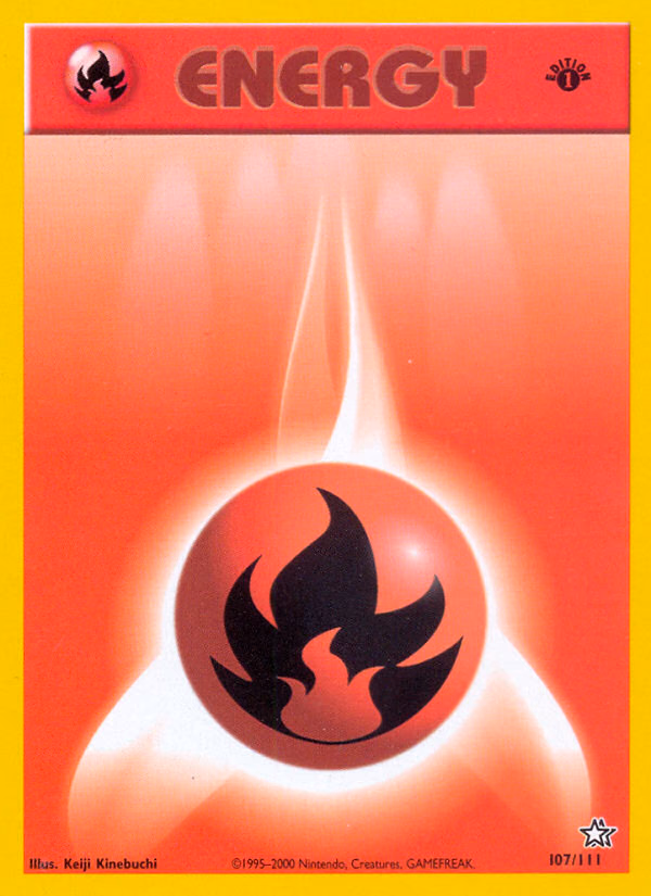 Fire Energy (1st Edition) Pokemon card (107/111, Neo Genesis)