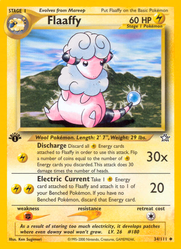 Flaaffy (Unlimited) Pokemon card (34/111, Neo Genesis)