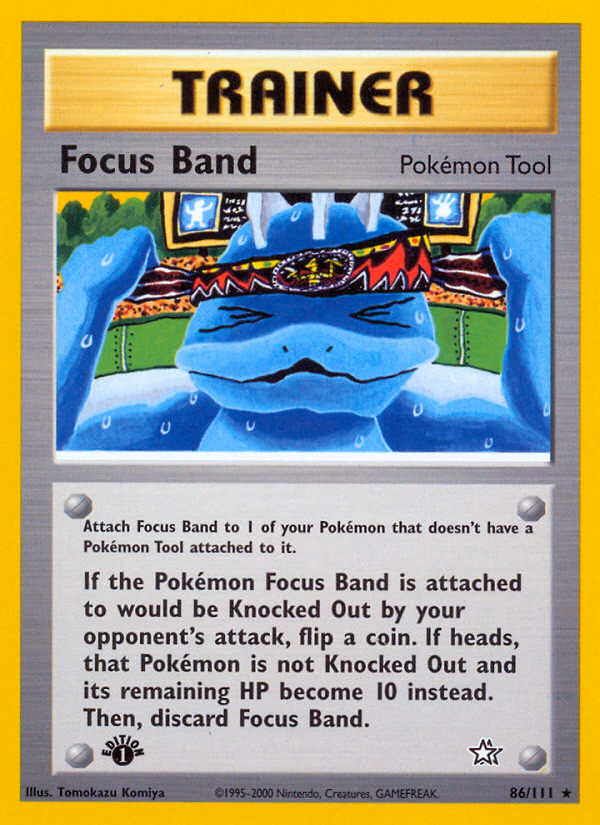 Focus Band (1st Edition) Pokemon card (86/111, Neo Genesis)