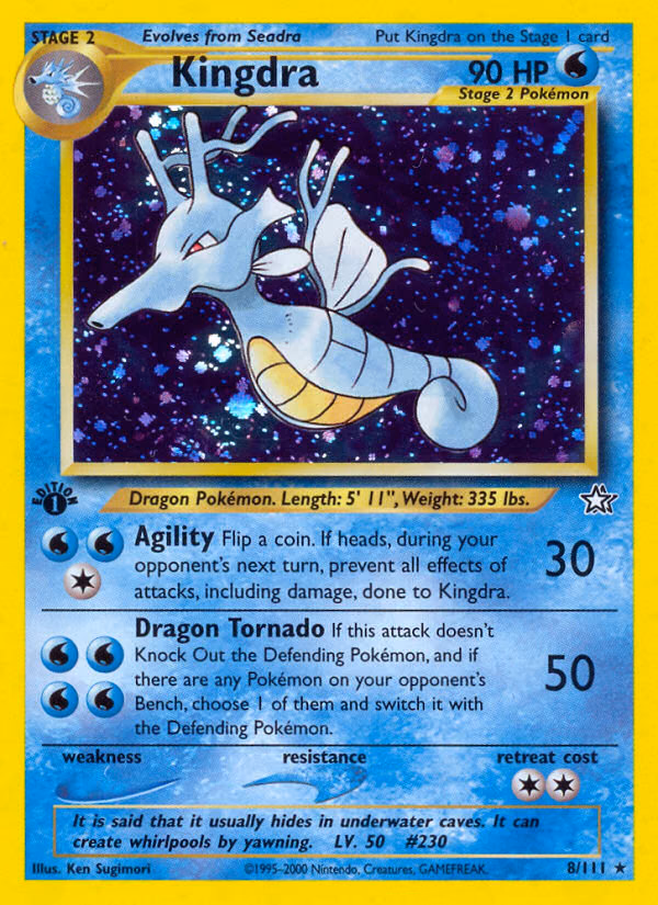 Kingdra (Unlimited) Pokemon card (8/111, Neo Genesis)