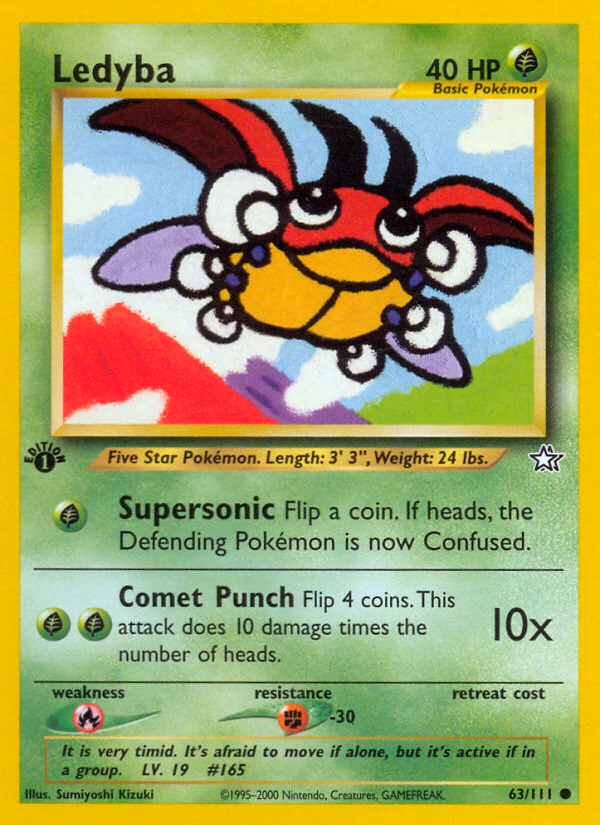 Ledyba (Unlimited) Pokemon card (63/111, Neo Genesis)