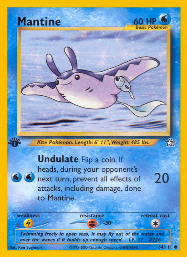 Mantine (Unlimited) Pokemon card (64/111, Neo Genesis)