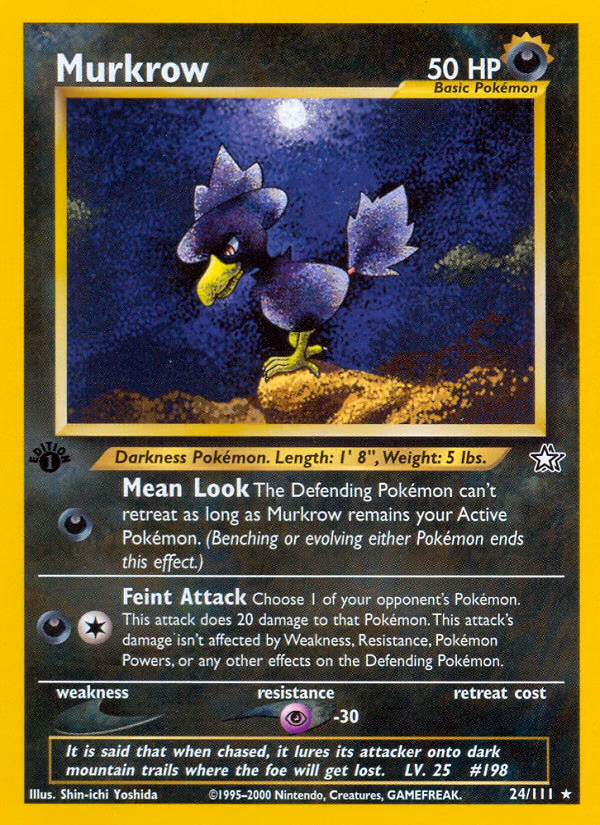 Murkrow (1st Edition) Pokemon card (24/111, Neo Genesis)