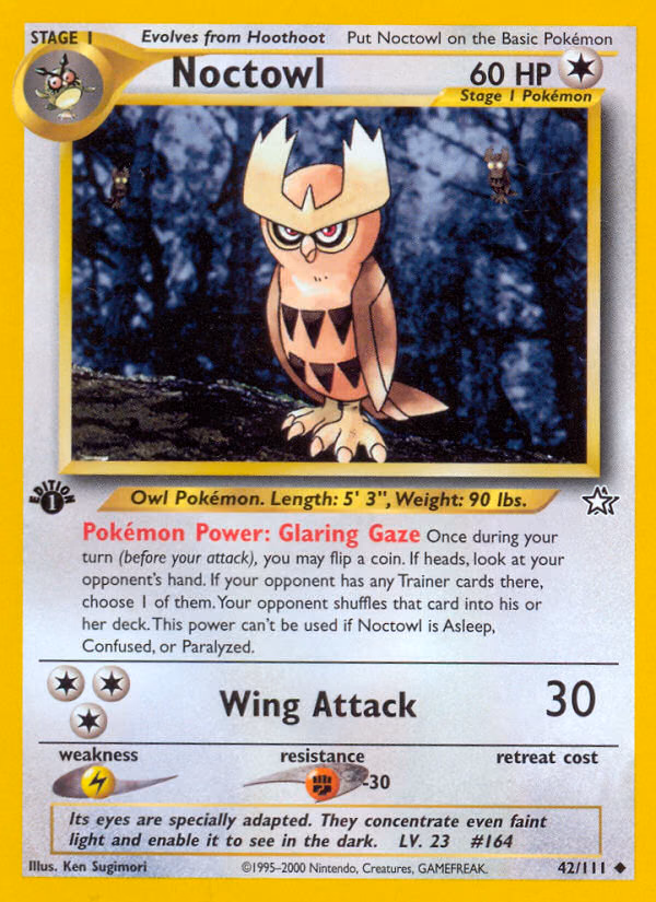 Noctowl (Unlimited) Pokemon card (42/111, Neo Genesis)
