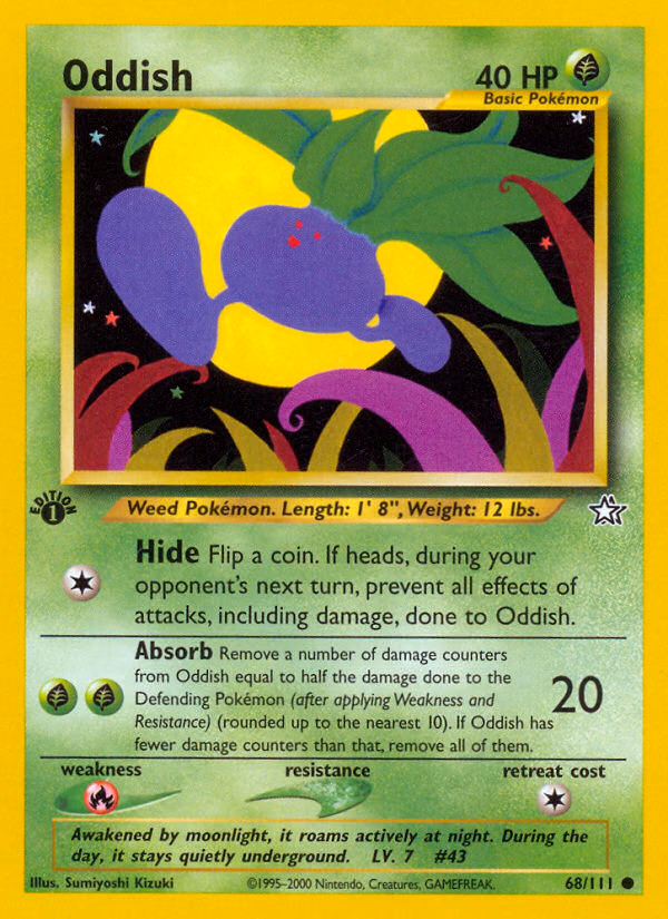 Oddish (1st Edition) Pokemon card (68/111, Neo Genesis)