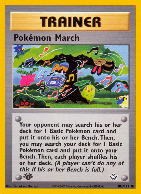 Pokémon March (1st Edition) Pokemon card (102/111, Neo Genesis)