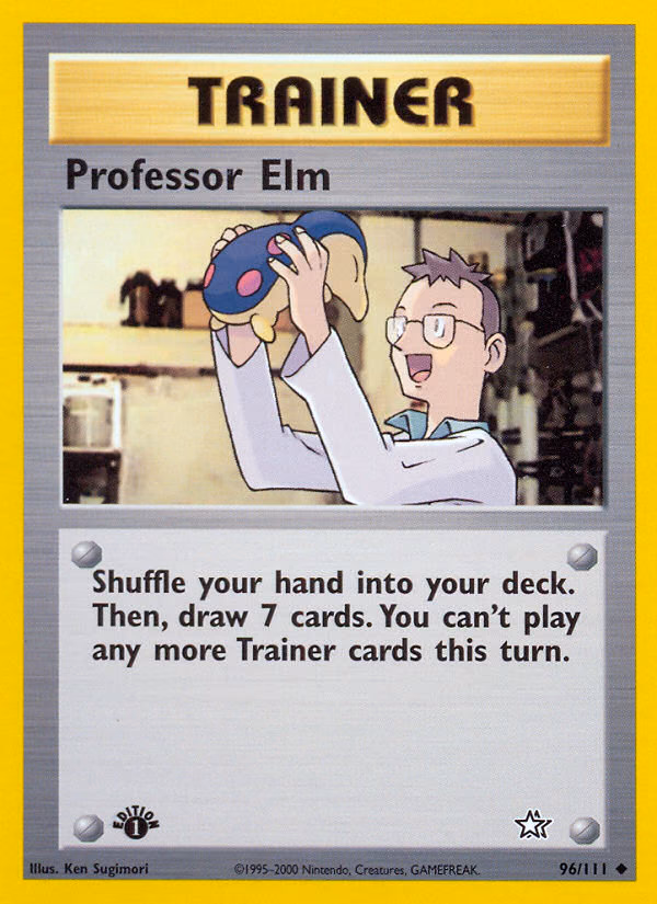 Professor Elm (Unlimited) Pokemon card (96/111, Neo Genesis)