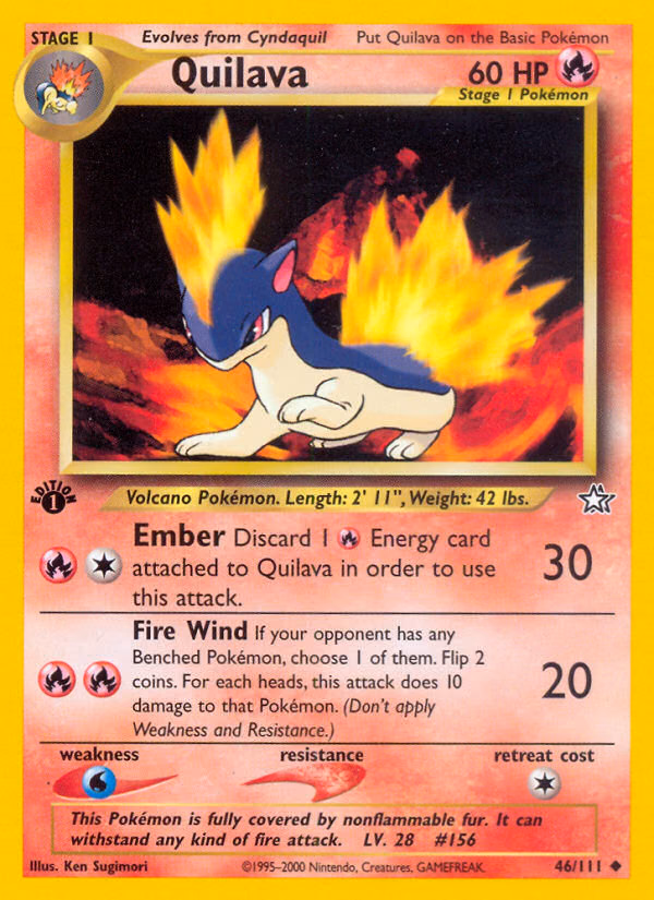 Quilava (Unlimited) Pokemon card (46/111, Neo Genesis)