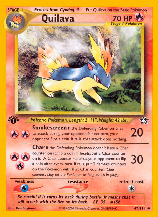 Quilava (Unlimited) Pokemon card (47/111, Neo Genesis)