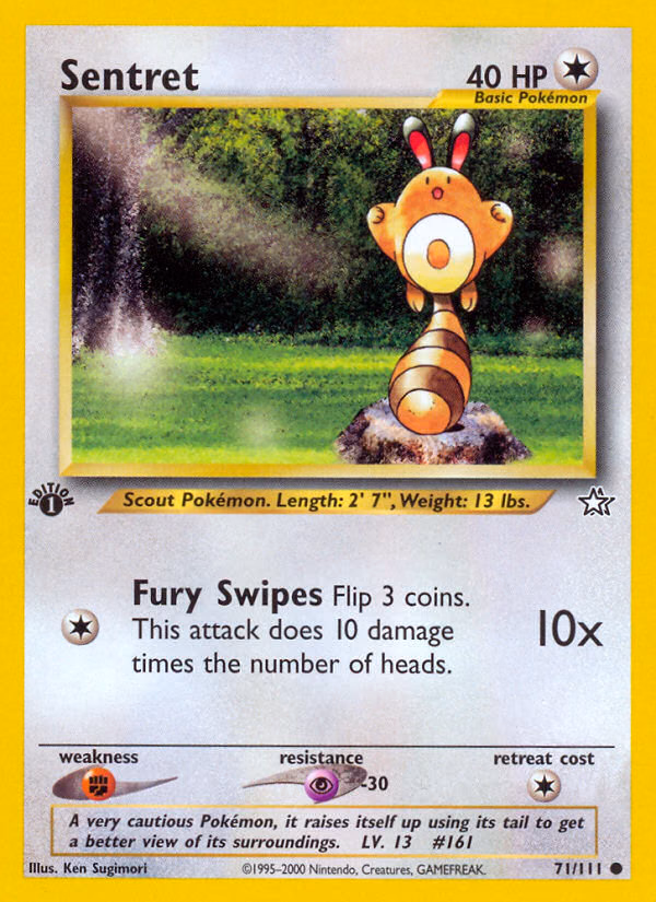 Sentret (Unlimited) Pokemon card (71/111, Neo Genesis)