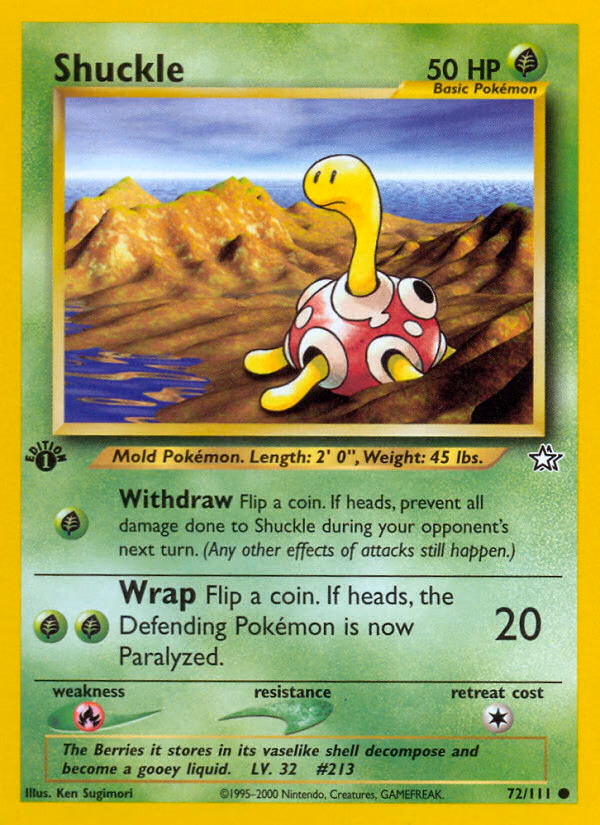 Shuckle (Unlimited) Pokemon card (72/111, Neo Genesis)