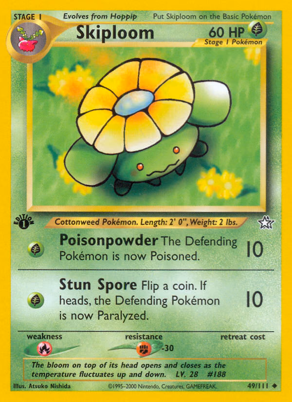 Skiploom (Unlimited) Pokemon card (49/111, Neo Genesis)