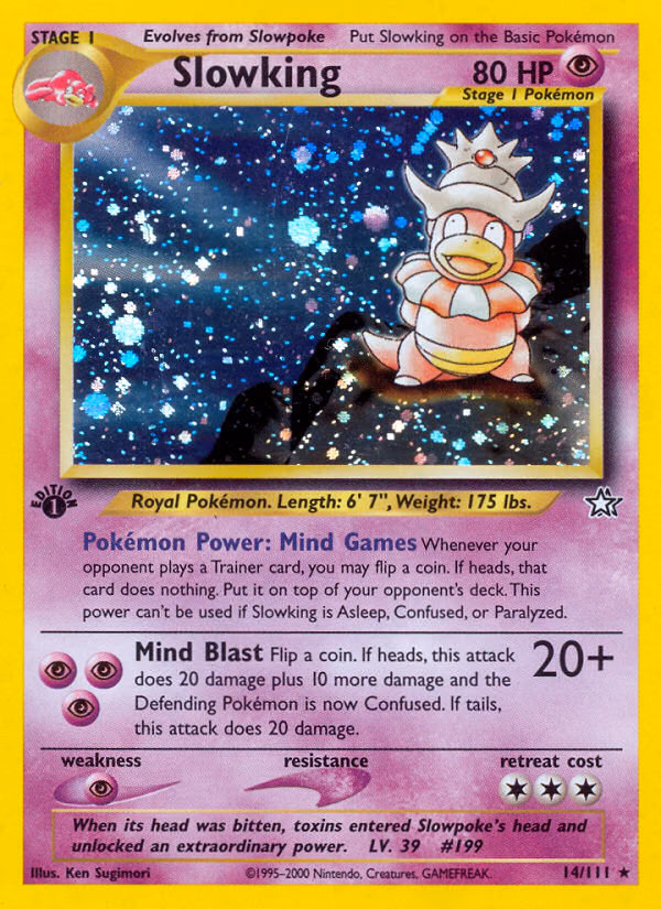 Slowking (1st Edition) Pokemon card (14/111, Neo Genesis)