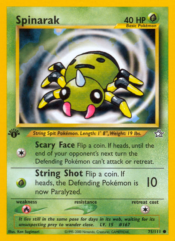 Spinarak (Unlimited) Pokemon card (75/111, Neo Genesis)
