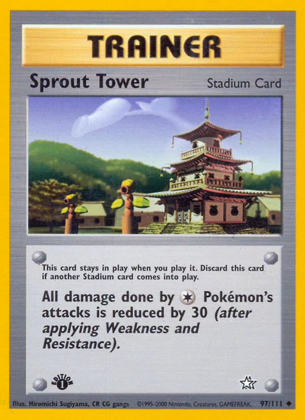 Sprout Tower (Unlimited) Pokemon card (97/111, Neo Genesis)