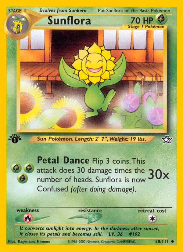 Sunflora (Unlimited) Pokemon card (50/111, Neo Genesis)