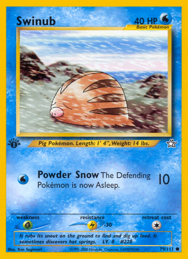 Swinub (Unlimited) Pokemon card (79/111, Neo Genesis)