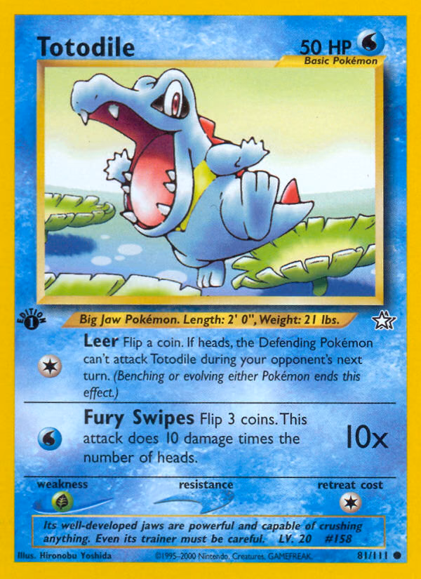 Totodile (Unlimited) Pokemon card (81/111, Neo Genesis)