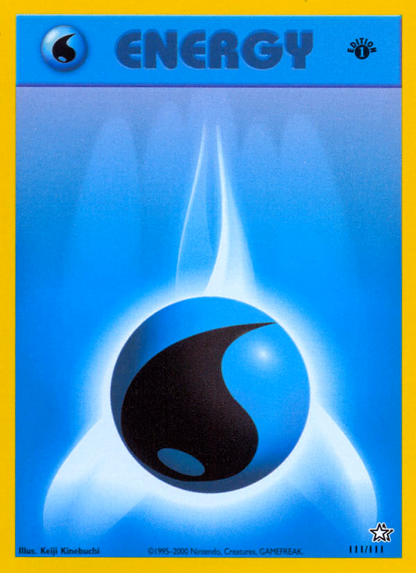 Water Energy (1st Edition) Pokemon card (111/111, Neo Genesis)