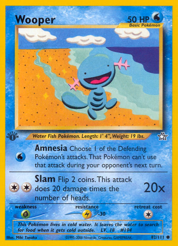 Wooper (1st Edition) Pokemon card (82/111, Neo Genesis)