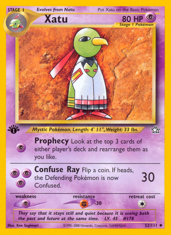 Xatu (Unlimited) Pokemon card (52/111, Neo Genesis)