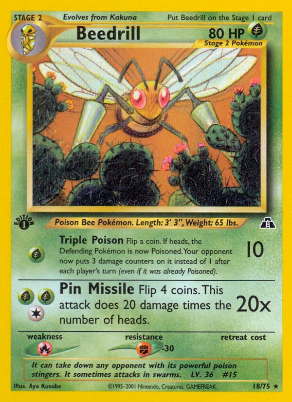 Beedrill (Unlimited) Pokemon card (18/75, Neo Discovery)
