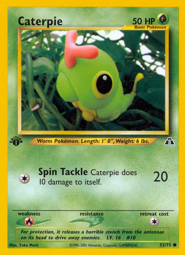Caterpie (Unlimited) Pokemon card (53/75, Neo Discovery)