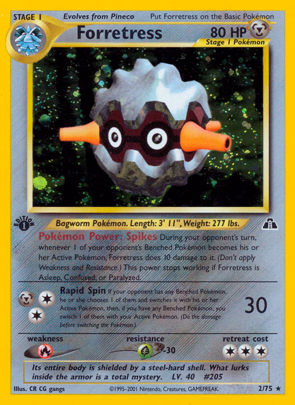 Forretress (Unlimited) Pokemon card (2/75, Neo Discovery)