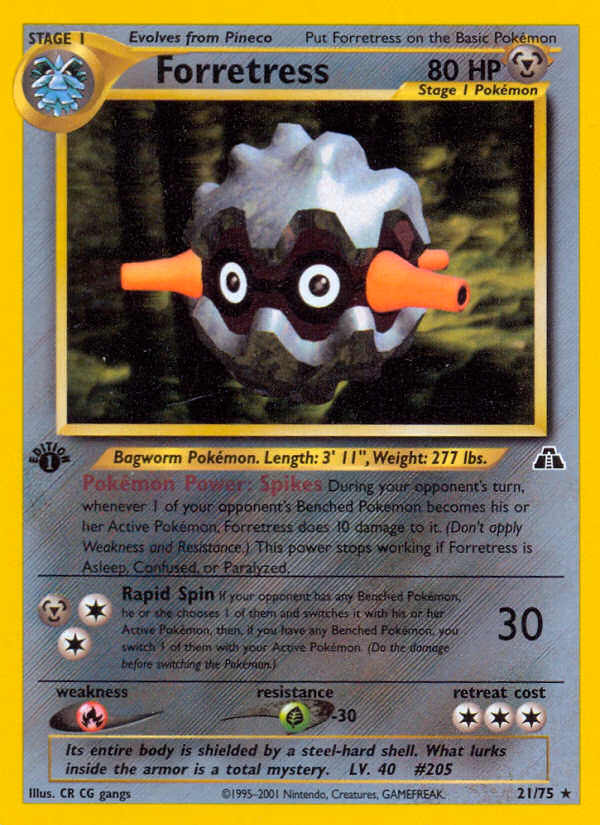 Forretress (Unlimited) Pokemon card (21/75, Neo Discovery)