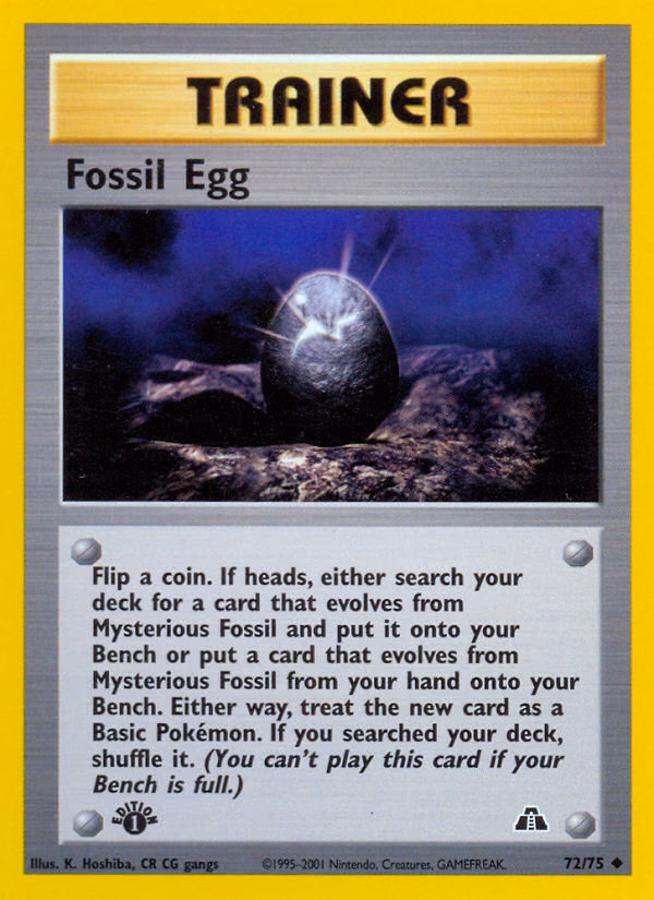 Fossil Egg (Unlimited) Pokemon card (72/75, Neo Discovery)