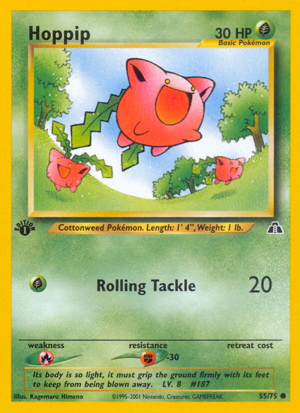 Hoppip (Unlimited) Pokemon card (55/75, Neo Discovery)