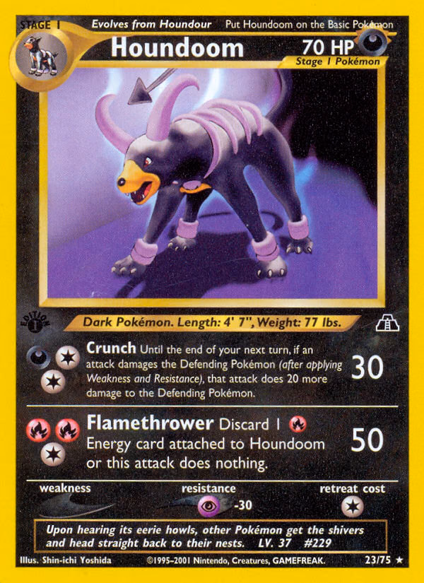 Houndoom (Unlimited) Pokemon card (23/75, Neo Discovery)