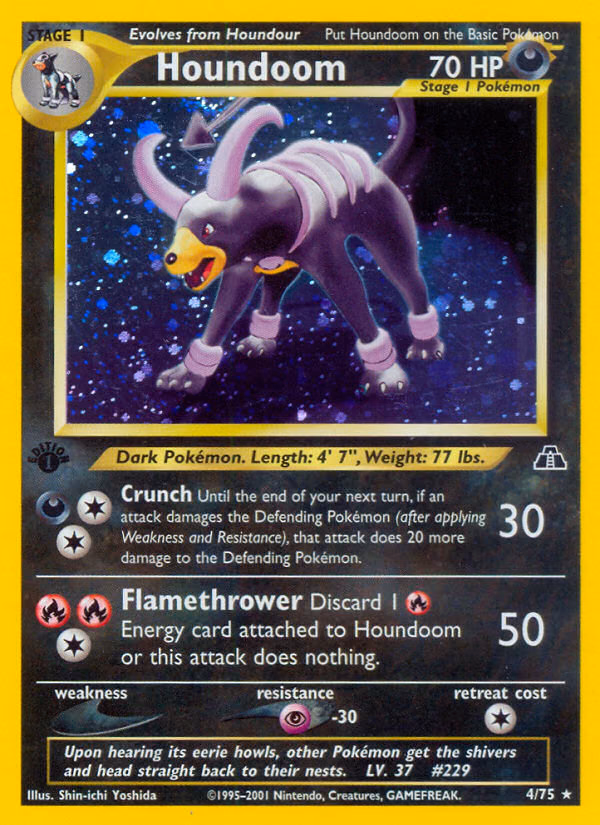 Houndoom (1st Edition) Pokemon card (4/75, Neo Discovery)