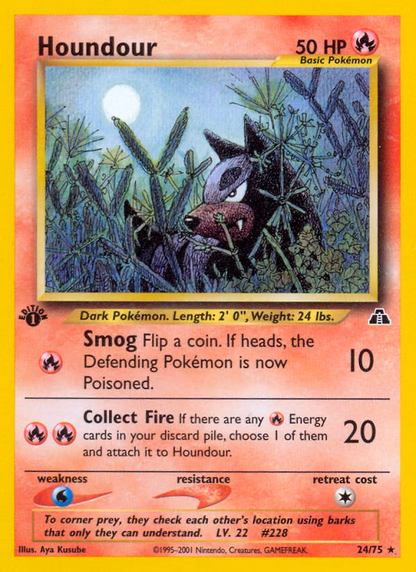 Houndour (Unlimited) Pokemon card (24/75, Neo Discovery)