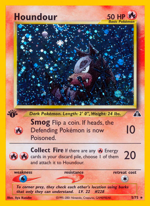 Houndour (Unlimited) Pokemon card (5/75, Neo Discovery)
