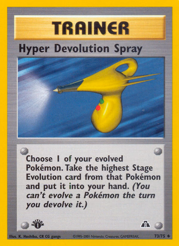 Hyper Devolution Spray (1st Edition) Pokemon card (73/75, Neo Discovery)