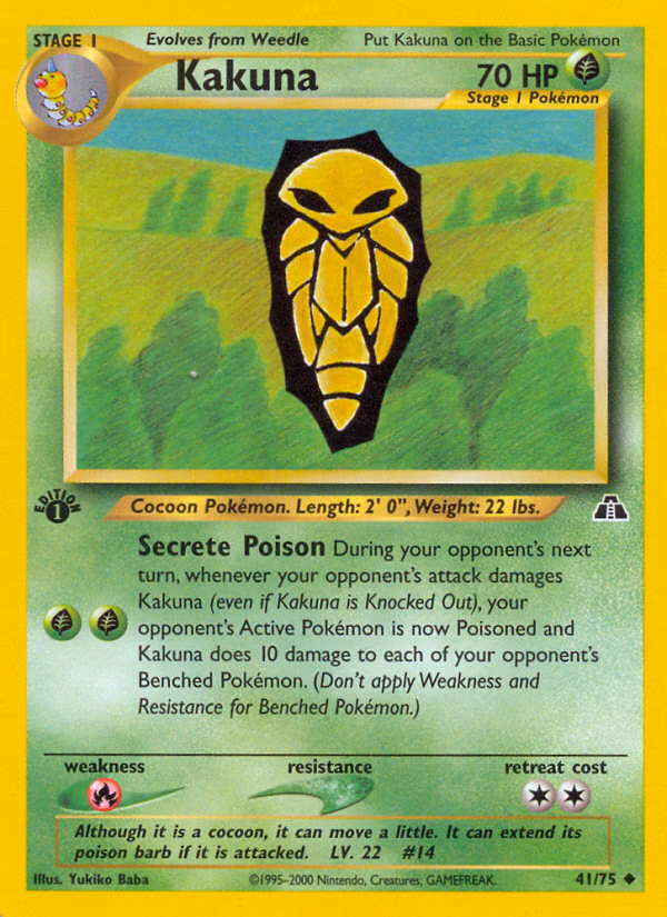 Kakuna (1st Edition) Pokemon card (41/75, Neo Discovery)