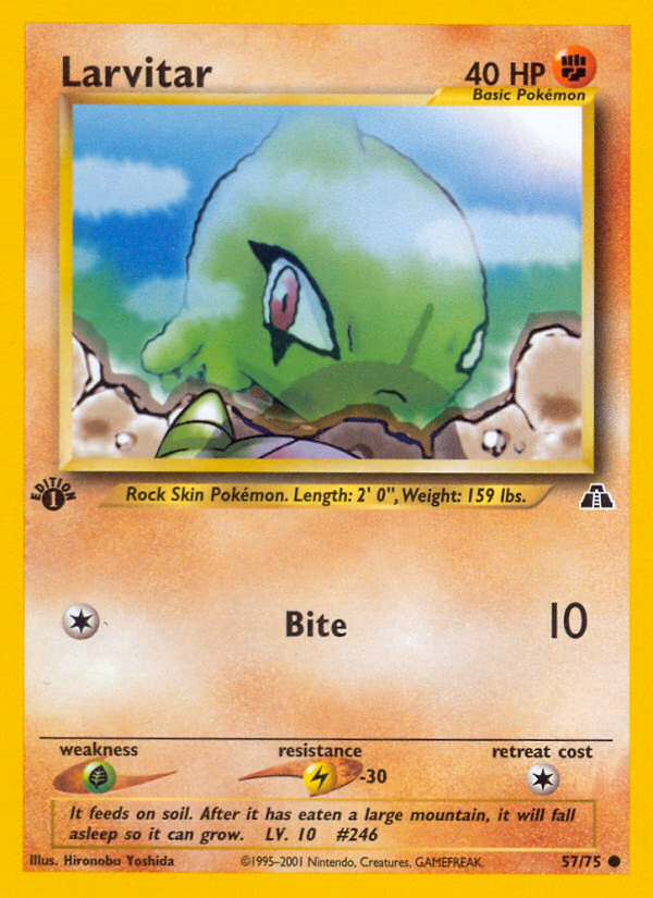 Larvitar (Unlimited) Pokemon card (57/75, Neo Discovery)