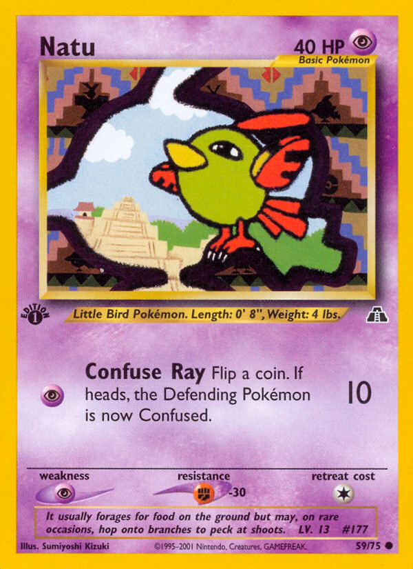 Natu (Unlimited) Pokemon card (59/75, Neo Discovery)