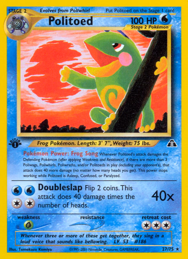 Politoed (Unlimited) Pokemon card (27/75, Neo Discovery)
