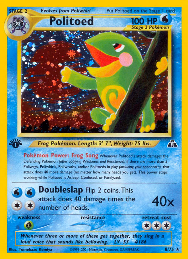 Politoed (Unlimited) Pokemon card (8/75, Neo Discovery)