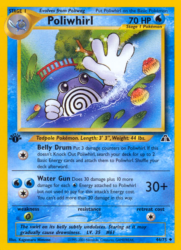 Poliwhirl (Unlimited) Pokemon card (44/75, Neo Discovery)