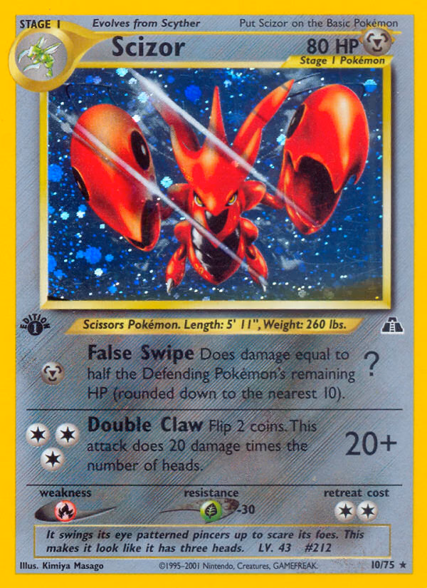 Scizor (1st Edition) Pokemon card (10/75, Neo Discovery)