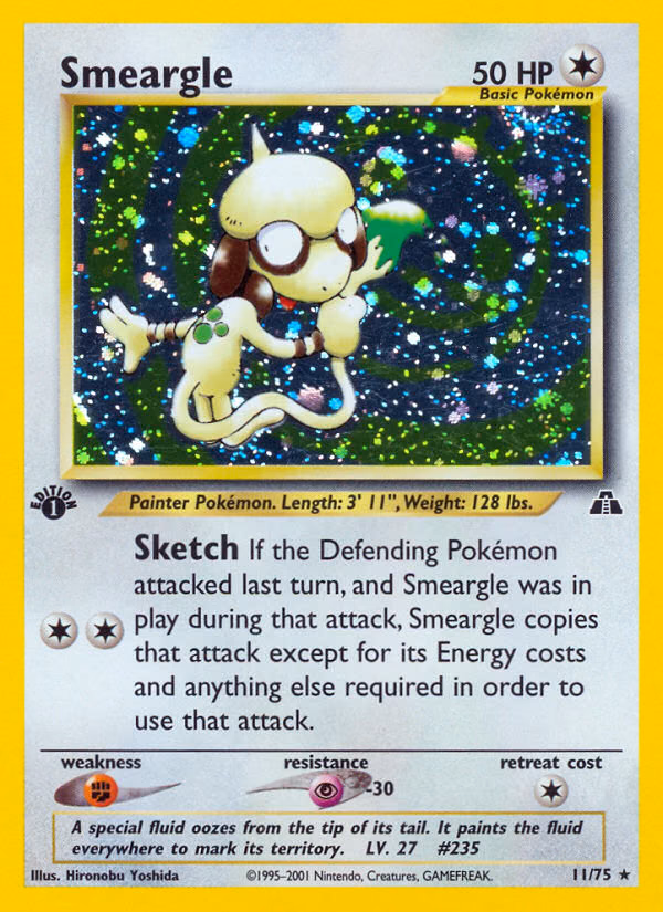 Smeargle (Unlimited) Pokemon card (11/75, Neo Discovery)