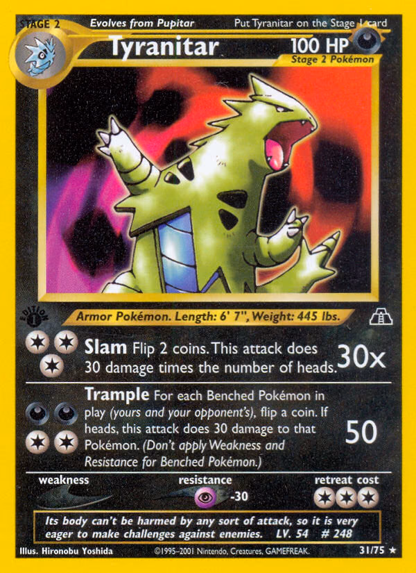 Tyranitar (Unlimited) Pokemon card (31/75, Neo Discovery)